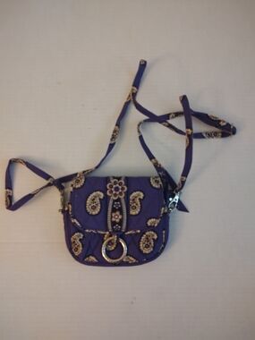 Vera Bradley Purple Quilted Paisley Crossbody with Ring Accent